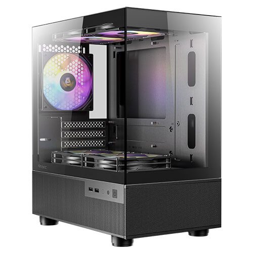 Gabinete Antec CX200M Rbg Elite, Mini Tower, Micro ATX, Itx, 5x Ventiladores RGB, Negro