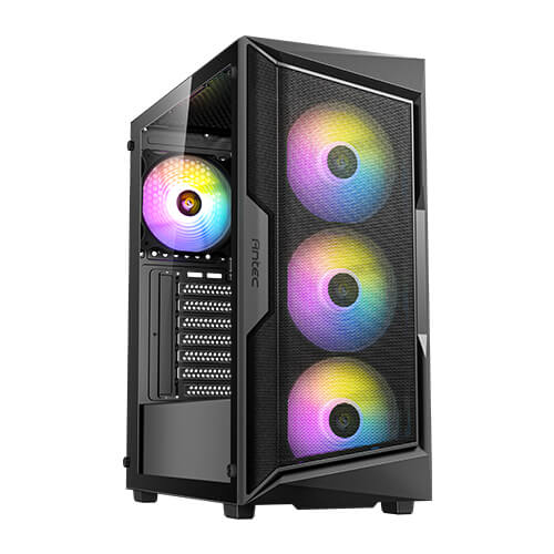 Gabinete Antec AX61 Elite Media Torre, Ventana Cristal, ATX, Micro-ATX, Itx, 4x Ventiladores Argb, Negro