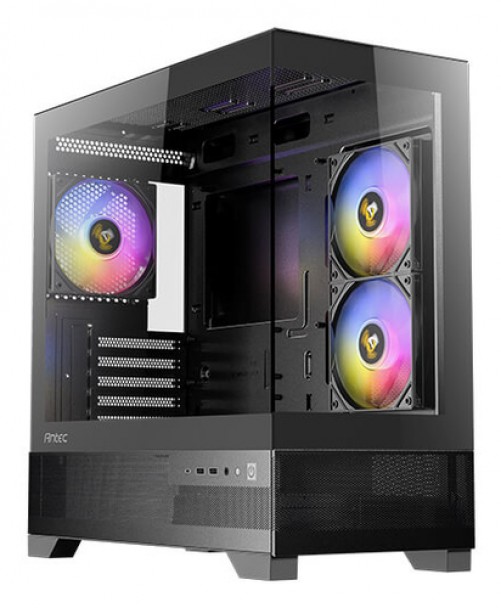 Gabinete Antec CX500M Argb Mini Tower, Micro-ATX, Itx, 3x Ventiladores Argb, Negro