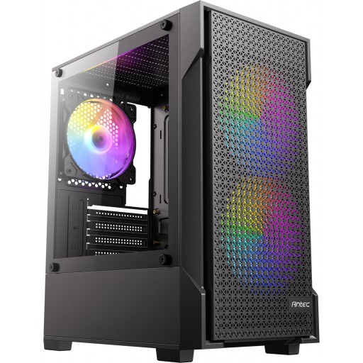 Gabinete Antec VX100M Argb, Mini Tower, Micro ATX, Itx, 3x Ventiladores Argb, Negro