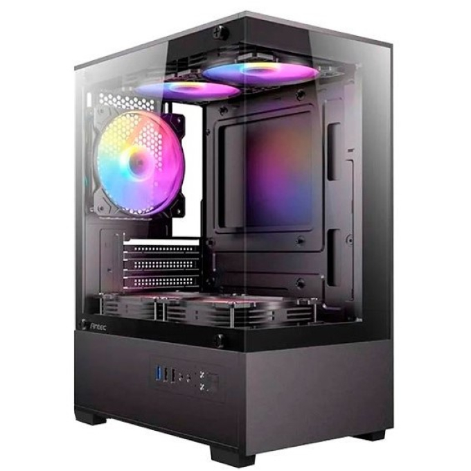 Gabinete Antec VCX100M Argb, Mini Tower, Soporta M-ATX, Itx, 5x Ventiladores Argb, Negro
