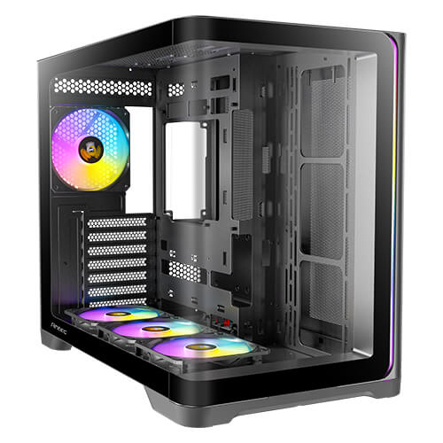 Gabinete Antec C5 Curve Argb. Midi Tower, 4x Ventilador 120 mm, Compatible Btc, Negro