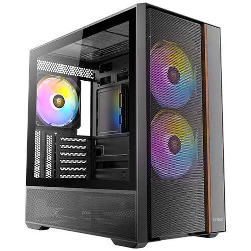 Gabinete Antec Flux Rear Mid Tower, ATX, Micro-ATX, Itx, 5x Ventiladores, Negro