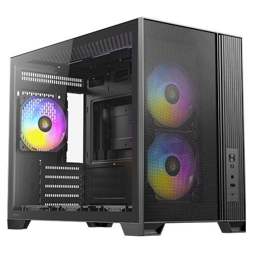 Gabinete Antec Flux M Micro Tower, Micro-ATX , Itx, 6x Ventiladores, Negro