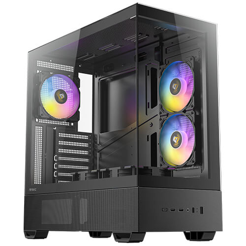 Gabinete Antec CX705 Argb Midi Tower, ATX, Micro-ATX, Itx, 5x Ventiladores, USB-C 3.2, Negro