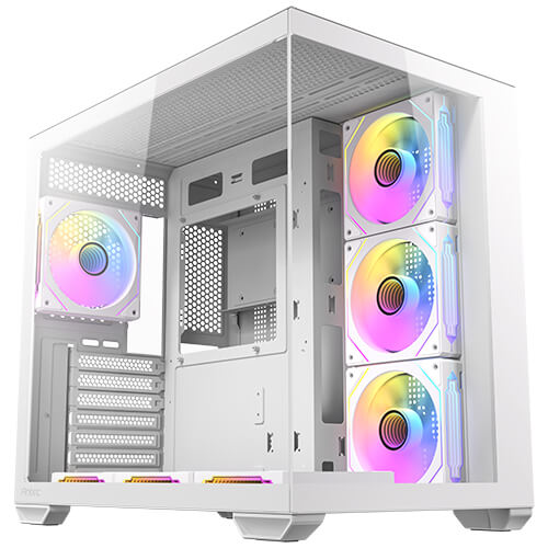 Gabinete Antec Cx Mirror, Mid Tower, Vista Panoramica, 7x Ventiladores, Blanco