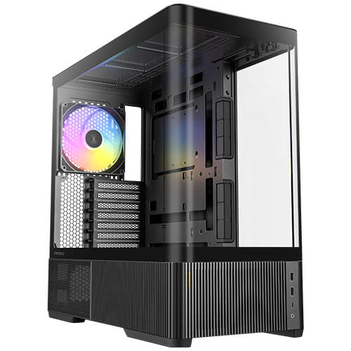 Gabinete Antec C6 Curve Argb, Mid Tower, ATX, Micro-ATX, Itx, 3xventiladores, Negro