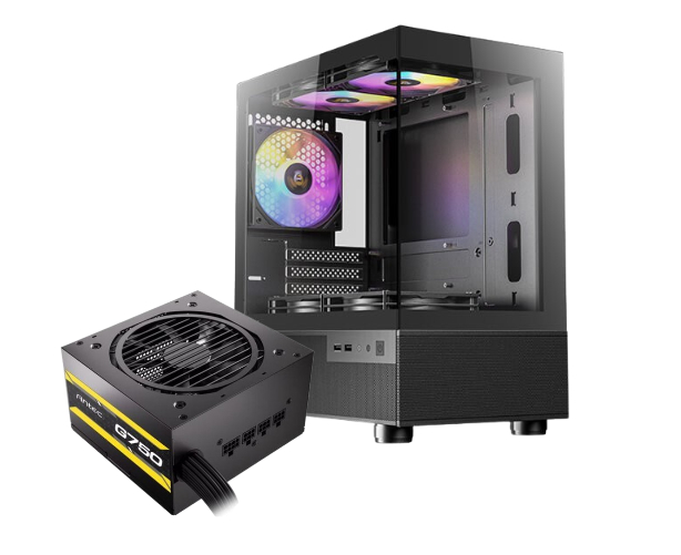 Gabinete Antec CX200M RGB Elite, Mini Tower + Fuente 750W, 80 Plus Gold, Semi-modular