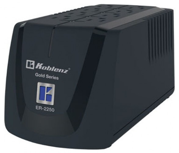 Regulador Koblenz ER-2250 2.25 kVA / 1000W, Energia 134 J, Entrada 145 V, Salida 132V, 60Hz, 8 Salidas AC, Compacto, Indicadores LED, Color Negro