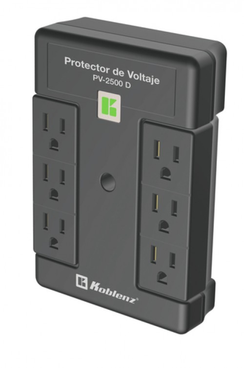Supresor de Picos Koblenz PV-2500 D 2000 W, 6 Contactos, Negro