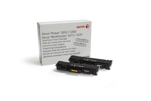 Tóner Xerox, Dual Pack Negro, 6000 Páginas, para Phaser 3052/3260, Workcentre 3215/3225, 106R02782 Original