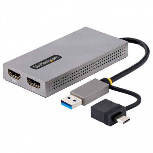 Adaptador Video Startech.com USB Tipo A, USB Tipo C a HDMI, Gris