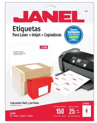 Etiquetas Autoadhesivas Janel 1085164101, Blanco, 85 x 102
