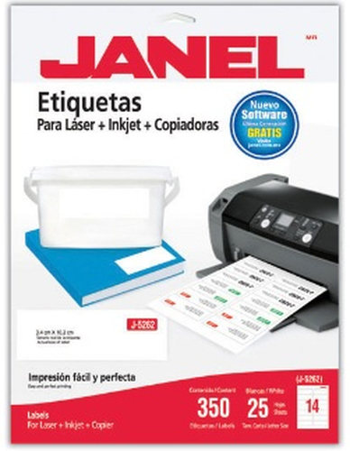 Etiquetas Autoadhesivas Janel 1085262101, Blanco, 34 x 102