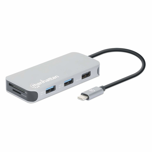 Docking Station Manhattan Velocidad 5 Gbit/s, Interfaz USB 3.2 Gen 1 (3.1 Gen 1) Type-c, HDMI 1.4, USB A (3.1 Gen 1) 3