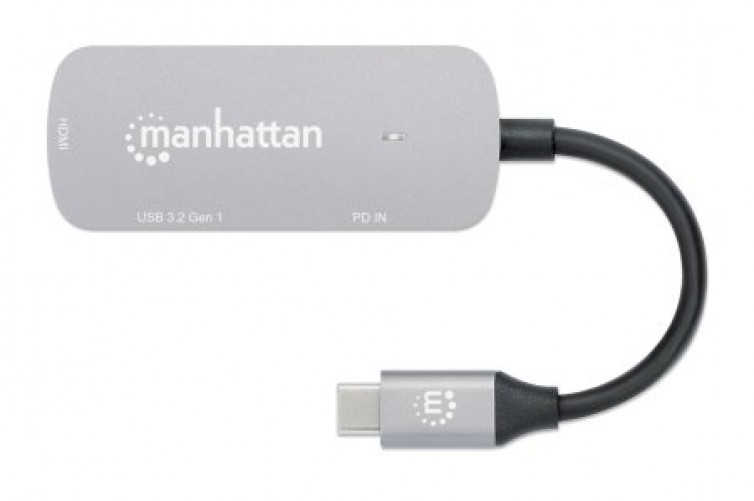 Docking Station Manhattan USB 3.2 Gen 1 (3.1 Gen 1) Type-c, HDMI 1, USB A 1, USB Tipo C 1