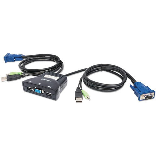 Mini Switch KVM Manhattan USB Controla 2 Pcs, Incluye Cables