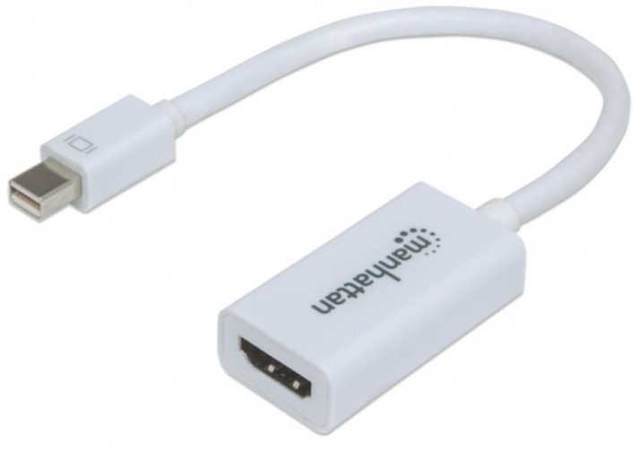 Cable Adaptador Manhattan HDMI Hembra/mini-displayport Macho, Color Blanco