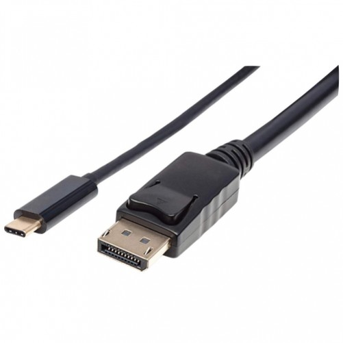 Cable Manhattan USB Tipo C Macho - Displayport Macho, 2 Metros, (152464) Negro