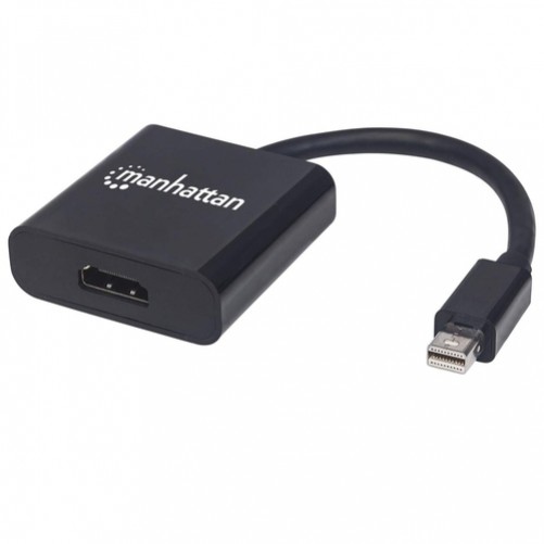 Adaptador Vídeo Manhattan Adaptador Activo Mini-displayport a HDMI Mini Displayport a HDMI Tipo A (estándar), Negro