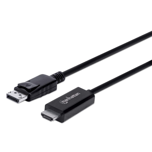 Cable Manhattan Displayport Macho - HDMI Macho, 3 Metros, 4k,(153218) Negro
