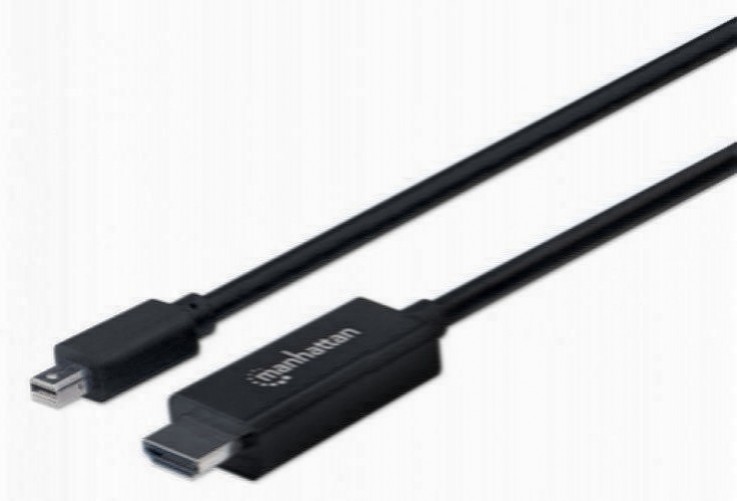 Adaptador Vídeo Manhattan Cable Mini Displayport a HDMI 1080p Mini Displayport a HDMI Tipo A (estándar), 1.8 m, Negro