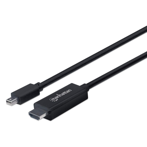 Adaptador Vídeo Manhattan Cable Mini Displayport a HDMI 4k@60hz Mini Displayport a HDMI Tipo A (estándar), 1.8 m, Negro