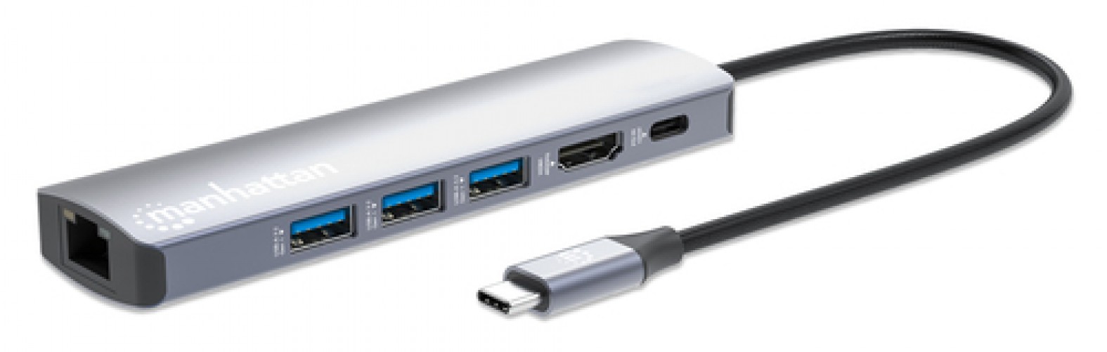 Docking Station Manhattan 4K Ultra HD, USB 3.2 Gen 1 (3.1 Gen 1) Type-c, HDMI 1, USB A 3, USB Tipo C 1