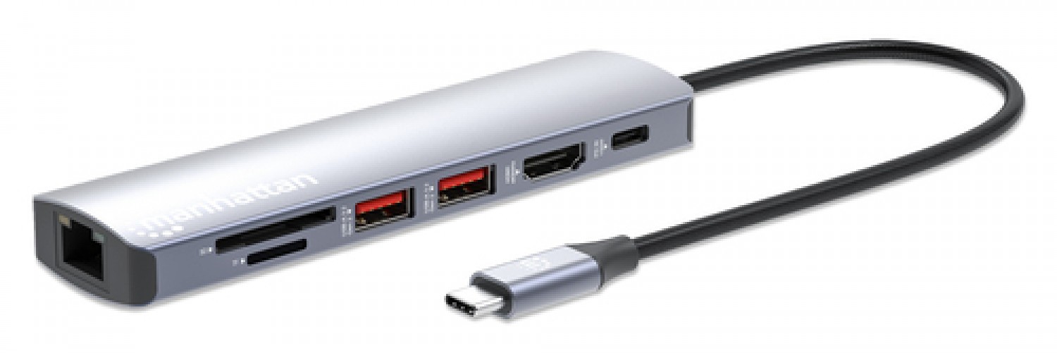 Docking Station Manhattan 4K Ultra HD, USB 3.2 Gen 2 (3.1 Gen 2) Type-c, HDMI 1, USB A 0, USB Tipo C 1