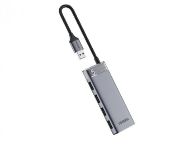 Hub Ugreen, USB-A 3.2, 4x USB-A 3.1, 5000 Mbit/s, Gris