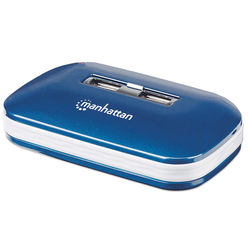 Hub USB2.0 Manhattan 7 Puertos Dual C/adaptador de Corriente