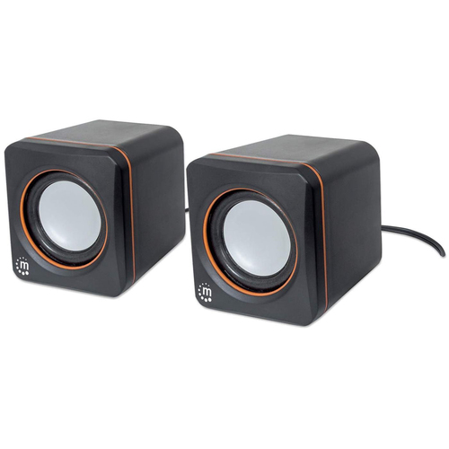 Bocinas Manhattan 2600, 2.0 Canales, Potencia 3 W, Alámbrico, Conector USB, Color Negro, (piezas Unicas)