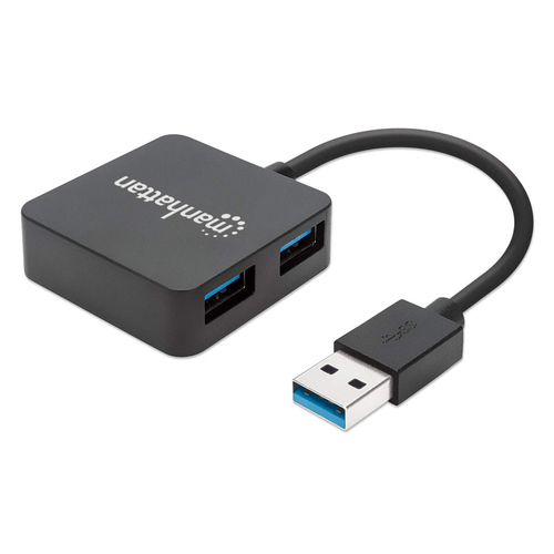Hub Manhattan USB 3.0 de Supervelocidad, 4x USB A, 5000 Mbit/s, sin Fuente,(162296)