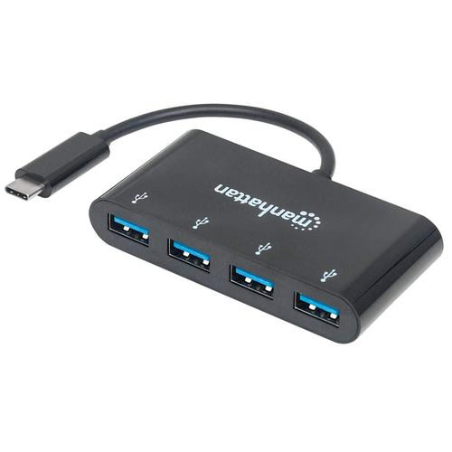 Hub Manhattan 162746, Interfaz USB 3.0 (3.1 Gen 1) Type-c, 4 Puertos USB 3.0 (3.1 Gen 1) Type-a