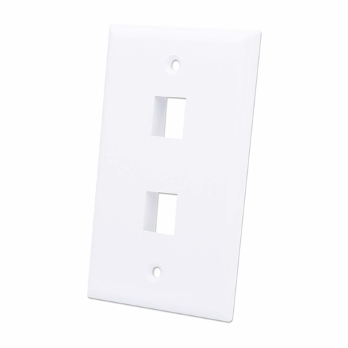 Tapa (faceplate) Intellinet para Caja de Pared de 2 Ventanas, Blanca