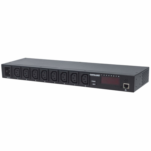 Sistema de Alimentacion Intellinet 8 Salidas AC, Conector Acoplador C20, 50 - 60 Hz, Máxima Corriente 20 A, Color Negro
