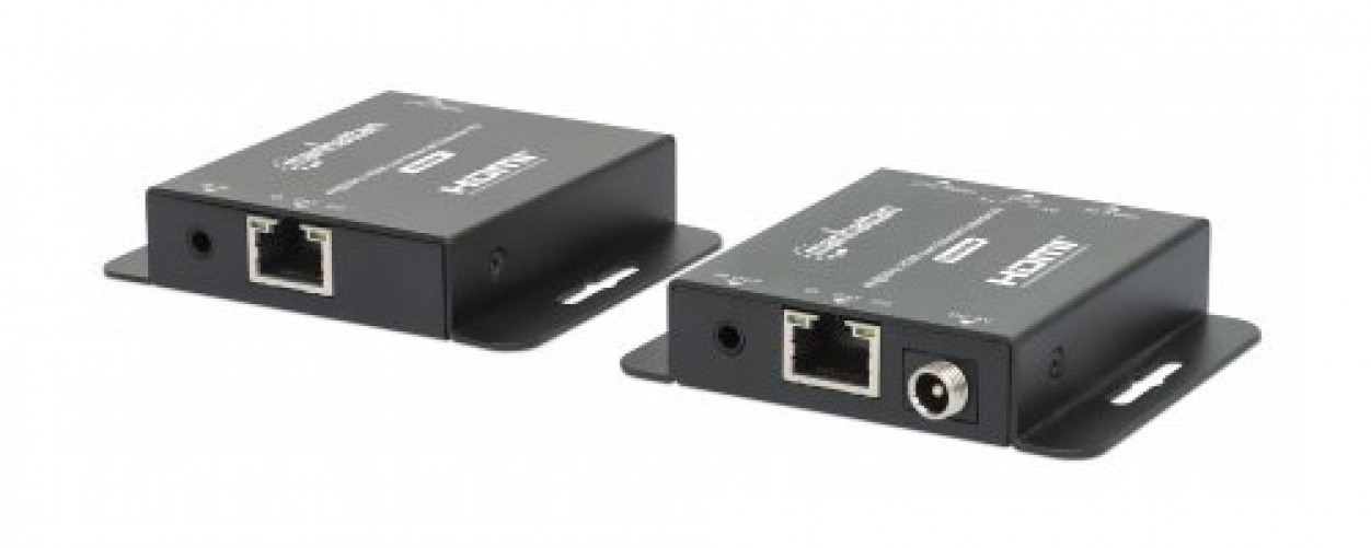 Kit Extensor Manhattan, HDMI Sobre Ethernet 4K 30Hz, Transmisor y Receptor AV, 3840x2160, 3hdmi, Hasta 70m