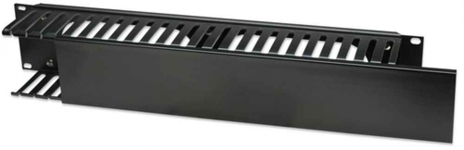 Organizador de Cables Intellinet 19pulg, 2U Tapa de Plastico, Negro