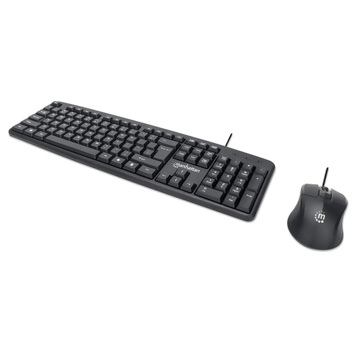 Kit de Teclado y Mouse Manhattan, USB, Espanol, Negro