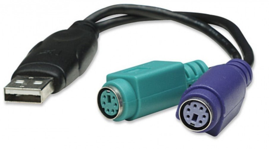 Cable Convertidor Manhattan de USB 2.0 A PS/2 (2 Puertos) para Teclado y Mouse, 19.5cm, 179027