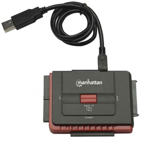 Adaptador Ide 3.5+ 2.5 y SATA a USB De Alta Velocidad Manhattan, Funcion One Touch Backup
