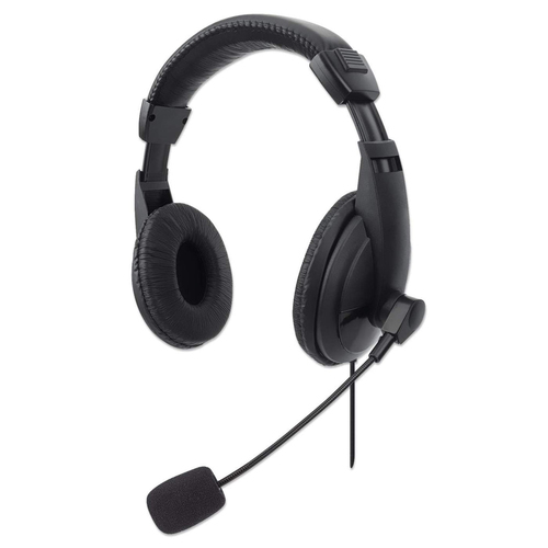 Diadema Manhattan 179843, Microfono Boom, Conectividad Alambrico, Conector USB 3.1, Color Negro