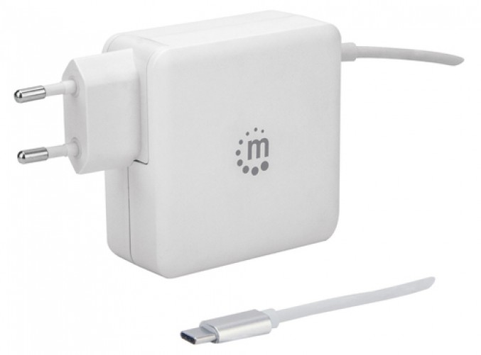 Cargador Manhattan 180245 100 - 240 V, Netbook, Tableta, Interior, 1USB, 1USB-C, 60 W, Blanco