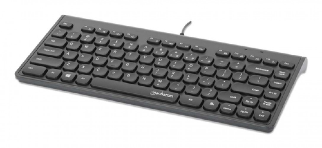 Teclado Manhattan 180702 Alámbrico, USB, Interruptor de Membrana, Negro