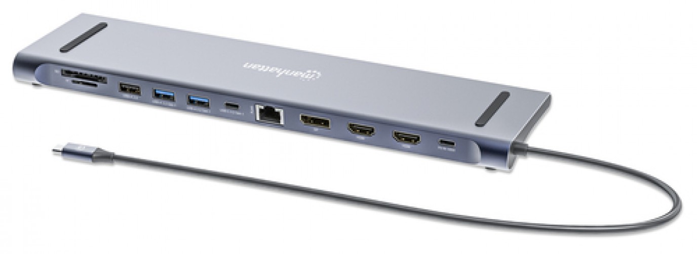 Docking Station Manhattan 190305 4K Ultra HD, USB 3.2 Gen 1 (3.1 Gen 1) Type-c, HDMI 2, USB A 2, USB Tipo C 2