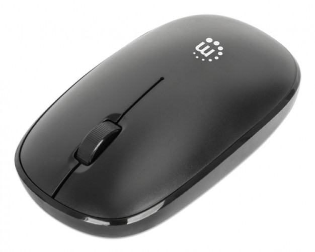 Mouse Optico Manhattan MW3050, Inalambrico, USB, 3 Botones, 1200 dpi, Color Negro