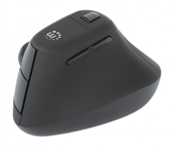 Mouse Manhattan 190336 óptico, 6 Botones, 1600 dpi, Rf Inalámbrico, 10 m, Negro