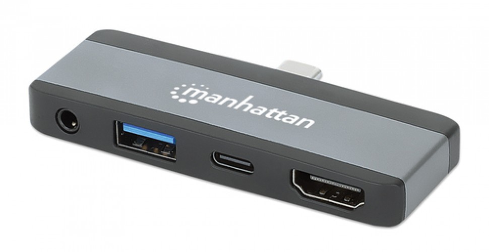 Docking Station Manhattan 190404 4K Ultra HD, USB 3.2 Gen 2 (3.1 Gen 2) Type-c, HDMI 1, USB A 0, USB Tipo C 1