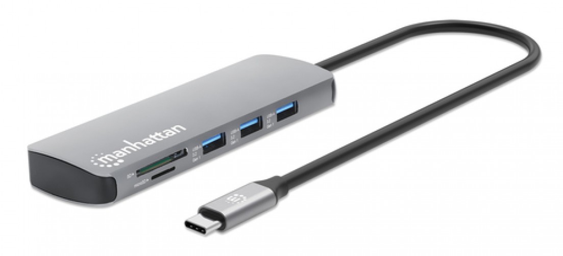 Docking Station Manhattan 190459 4K Ultra HD, USB 3.2 Gen 1 (3.1 Gen 1) Type-c, HDMI 1, USB A 3, USB Tipo C 2
