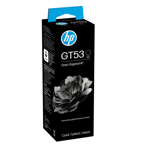 Botella de Tinta Negra HP GT53 90ml Original para Impresoras Smart Tank